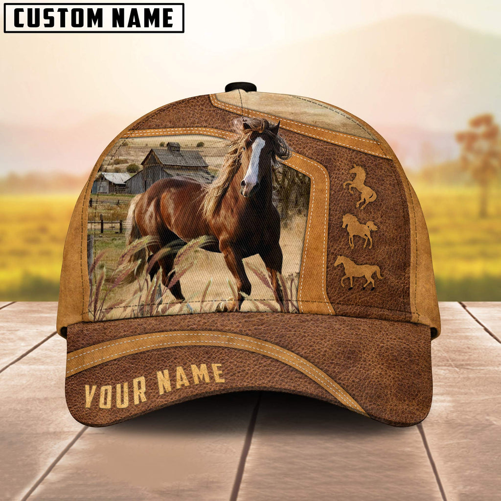 Horse On The Farm Custom Name Cap
