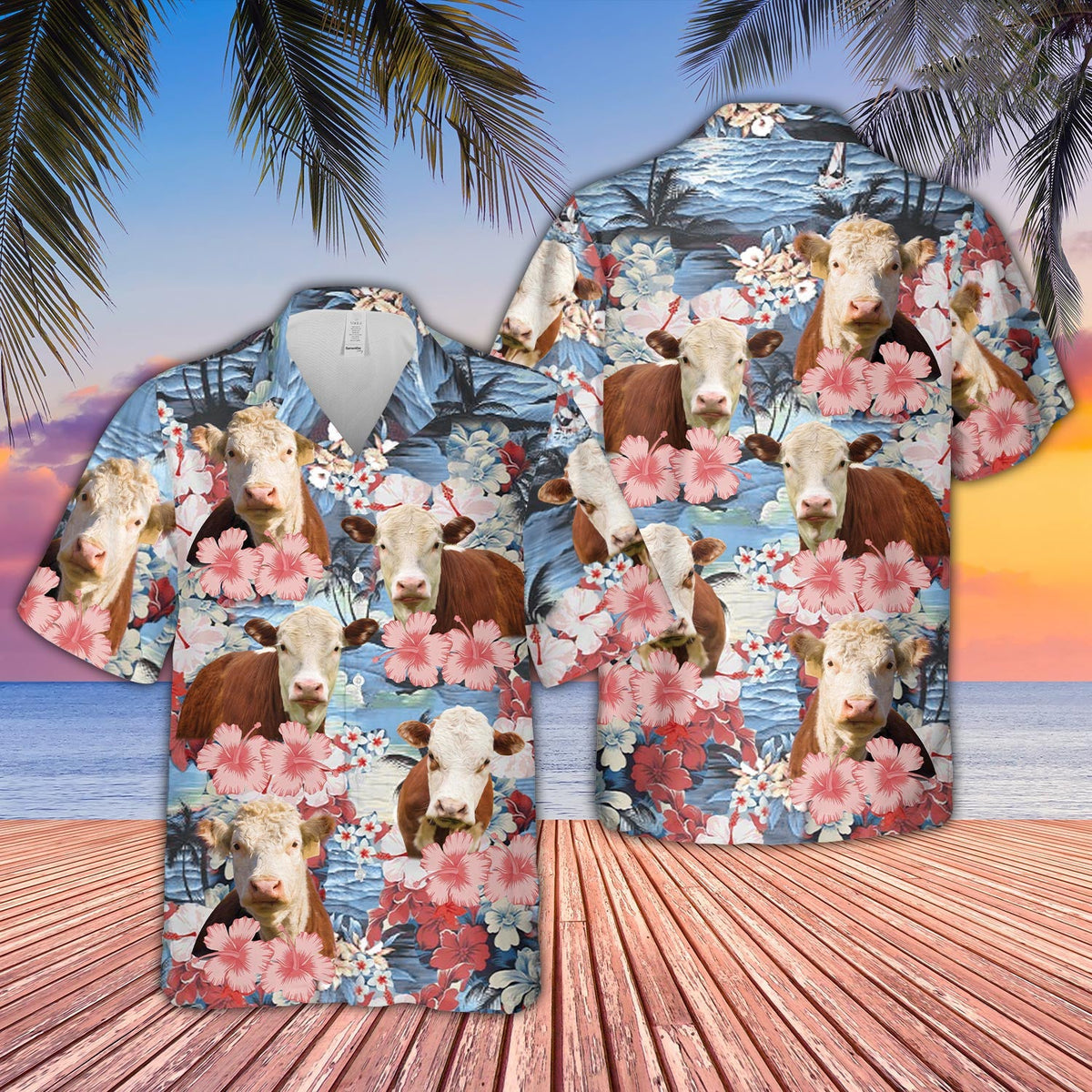 Hereford Flower Farming 3D Hawaiian Shirt