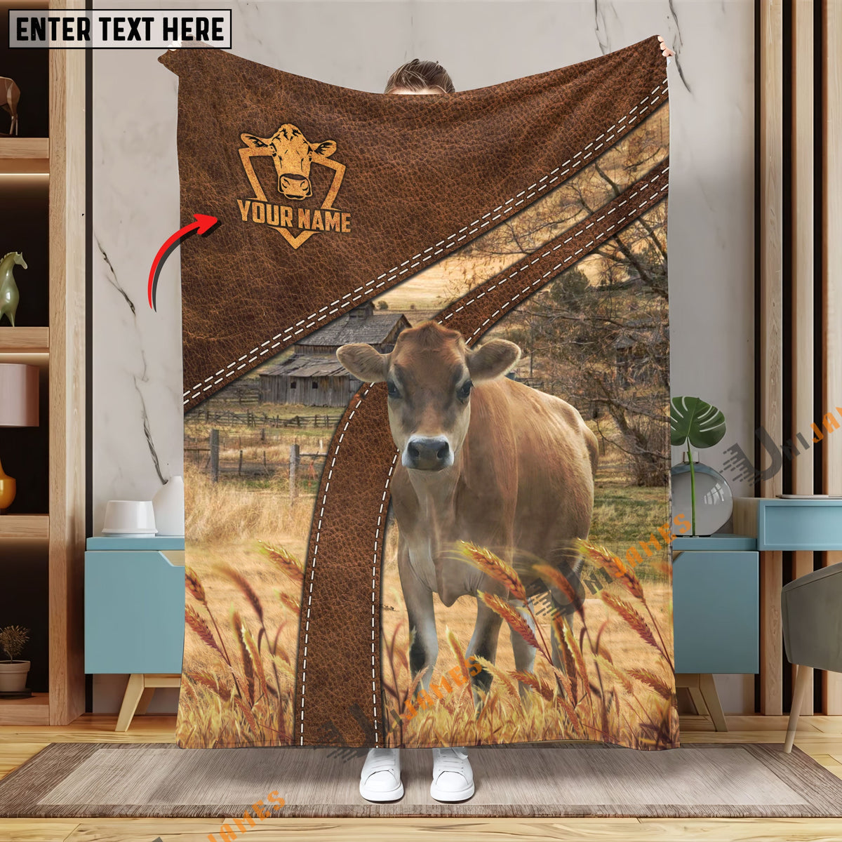 Personalized Name Jersey Brown Blanket