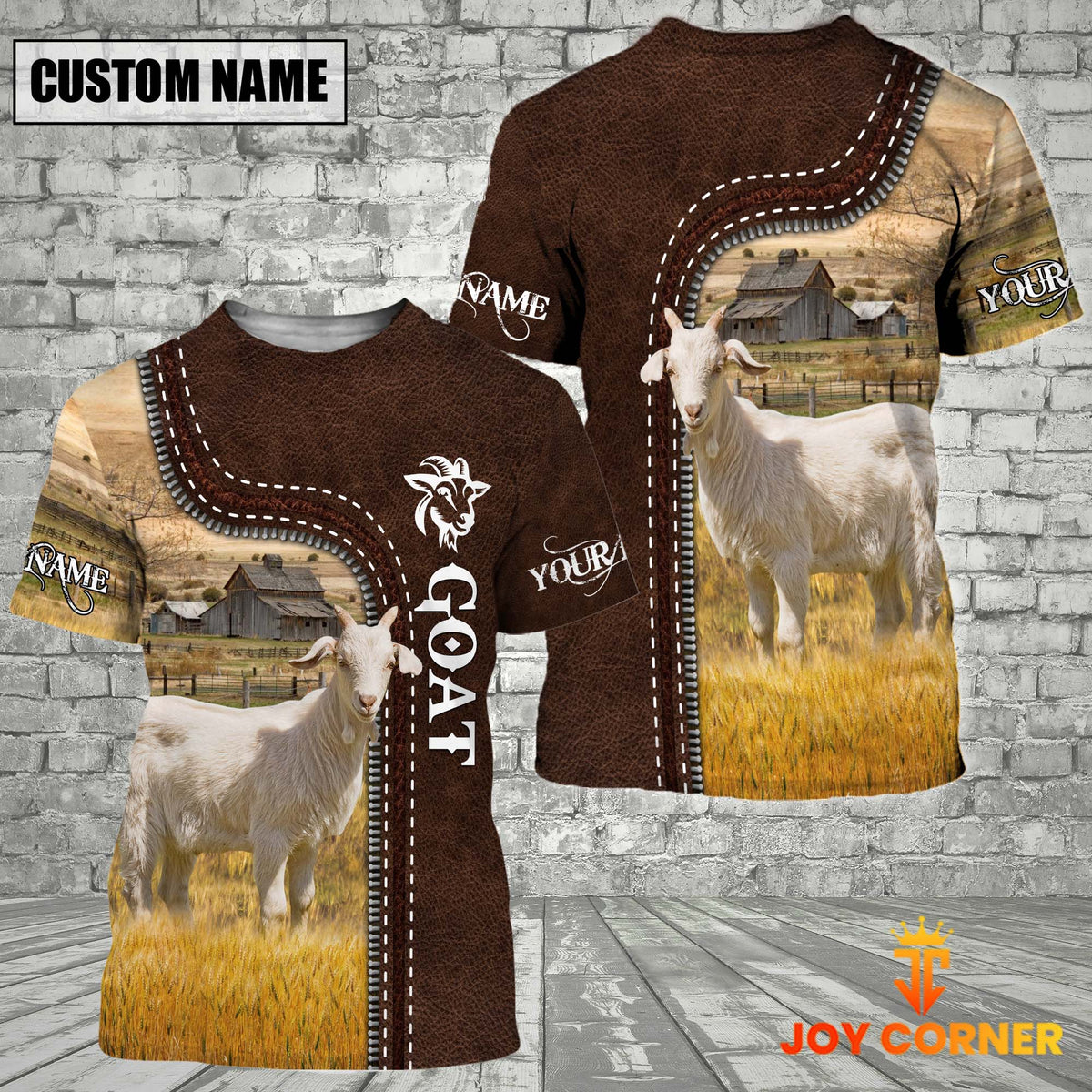 Goat Farm Custom Name Leather Pattern T-Shirt