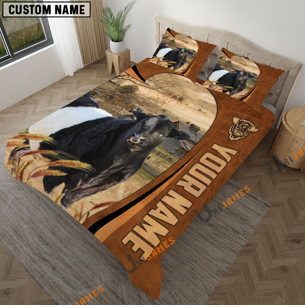 Belted Galloway Premium Brown Pattern 3D Bedding Set
