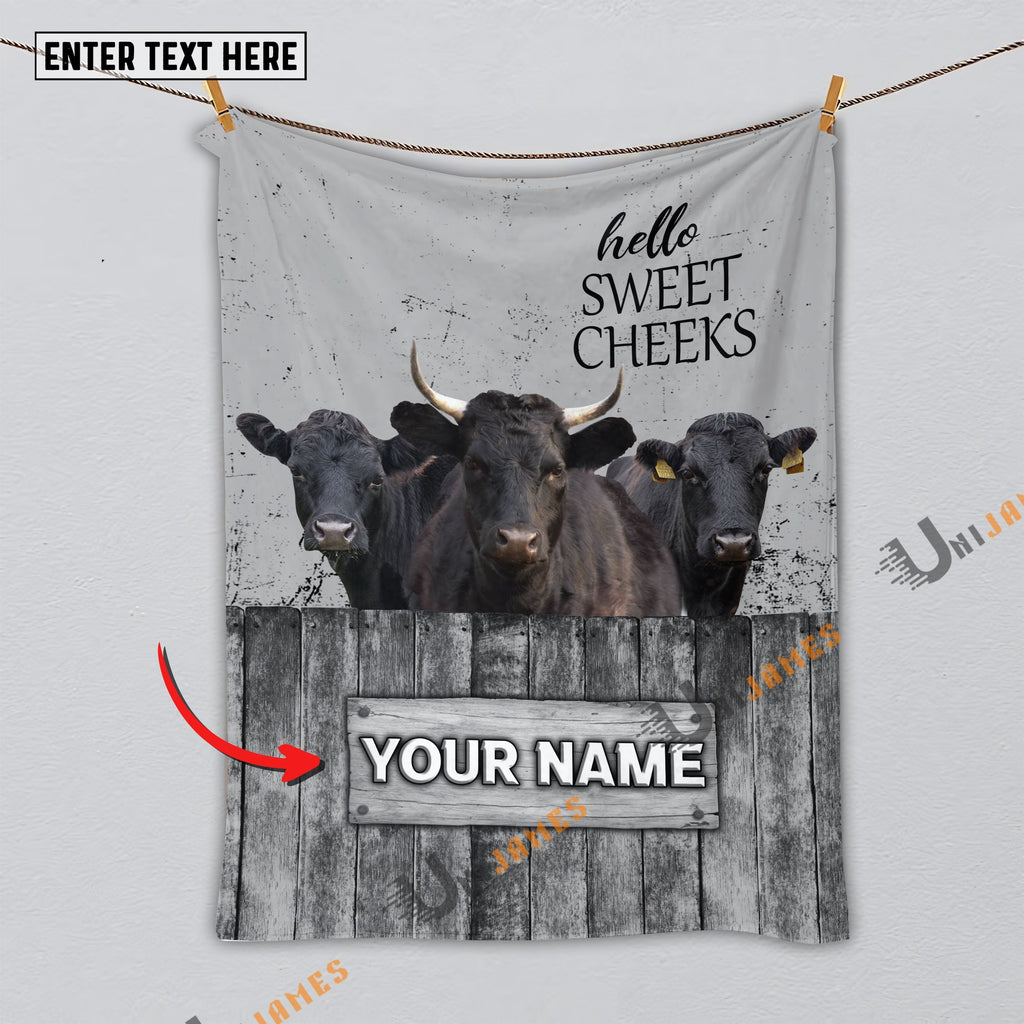 Personalized Name Dexter Hello Sweet Cheeks Pattern Blanket