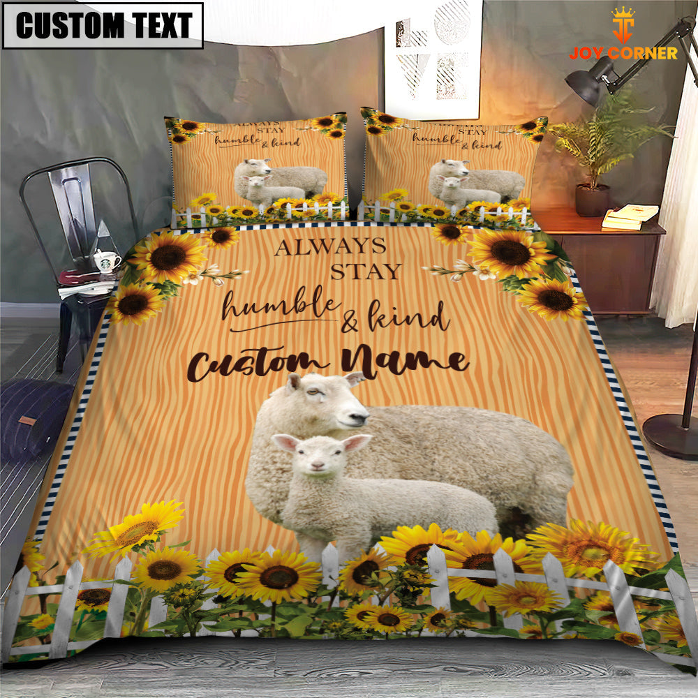 Sheep Stay Humble And Kind Custom Name Bedding Set