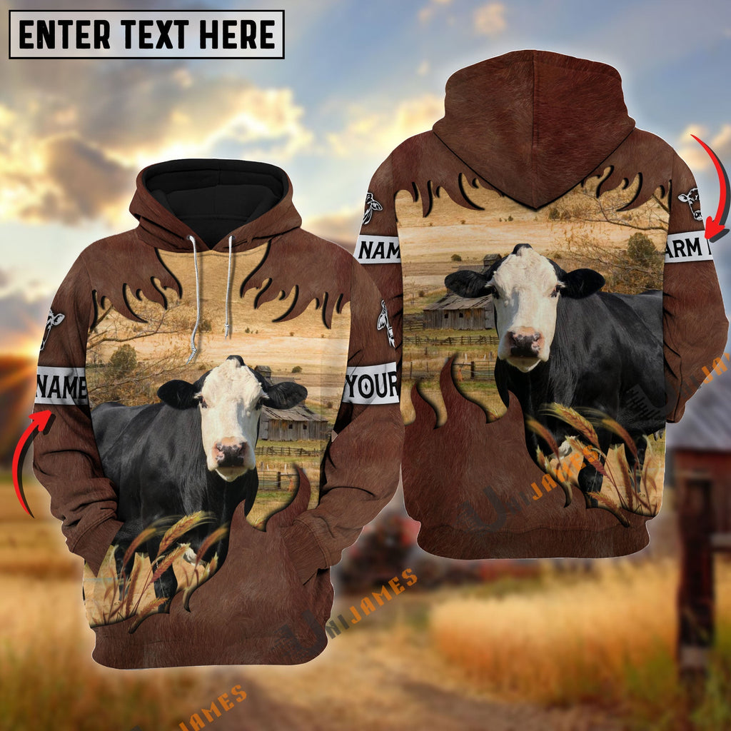 Black Baldy Brown Hair Pattern Personalized Name 3D Hoodie