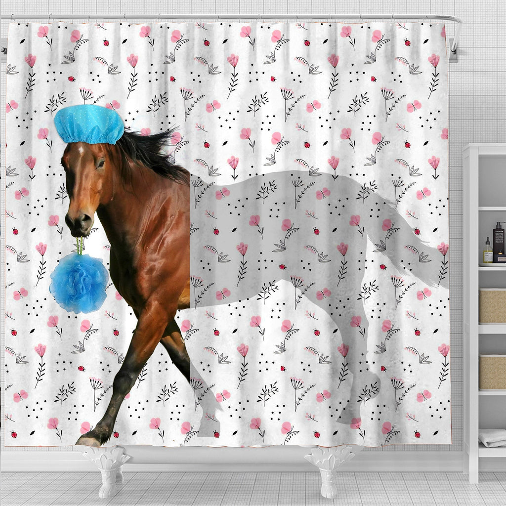 Horse Flower 3D Shower Curtain