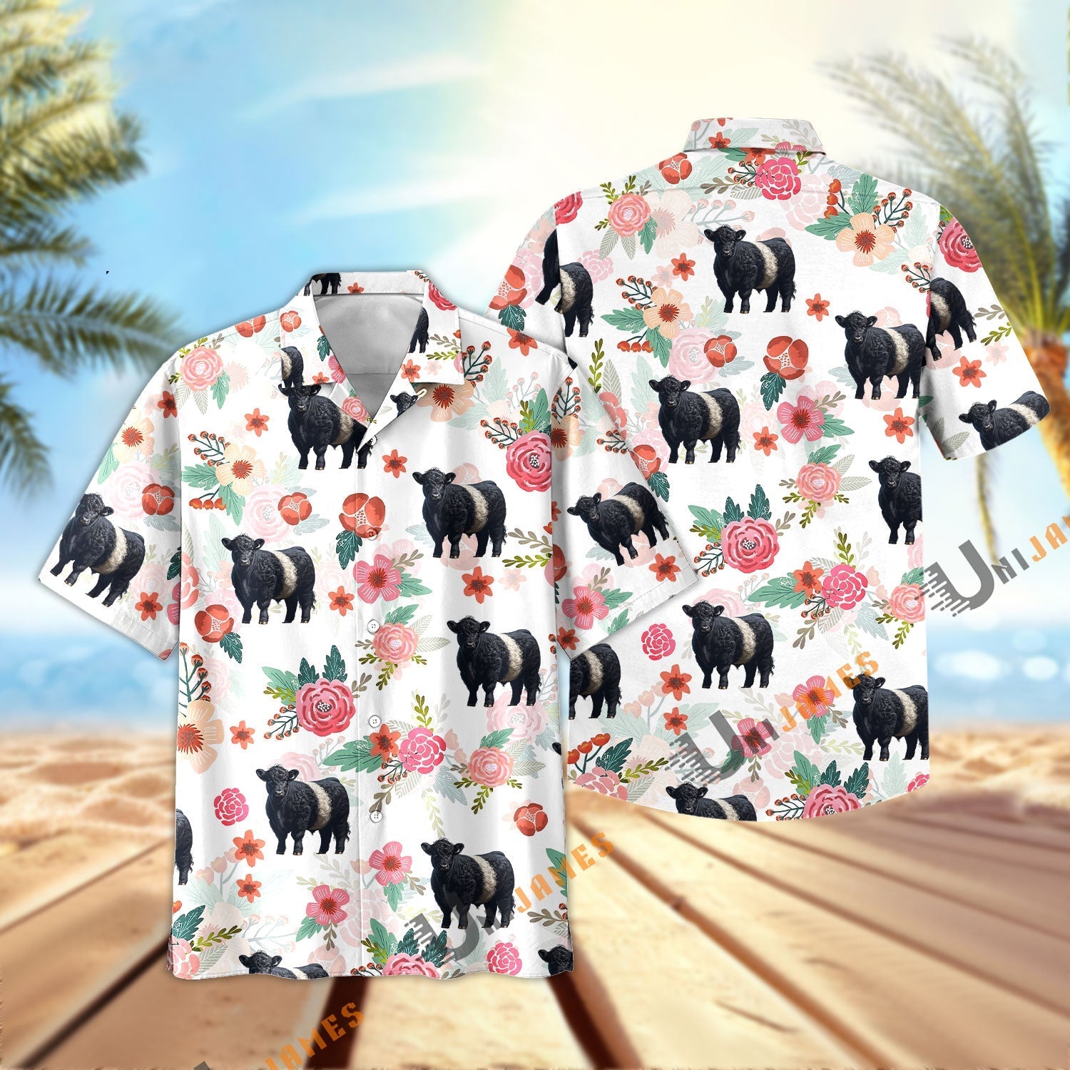 Belted Galloway Fresh Summer 3D Hawaiian Shirt