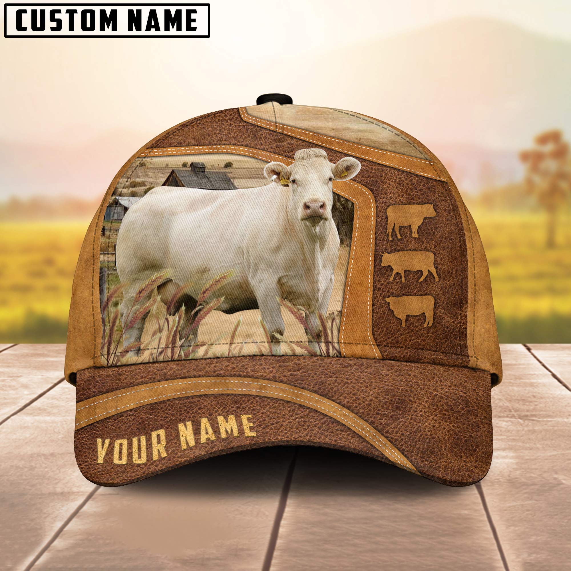Charolais On The Farm Custom Name Cap