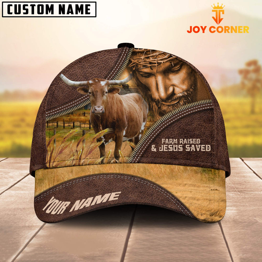 Texas Longhorn Farm & Jesus Customized Name Cap