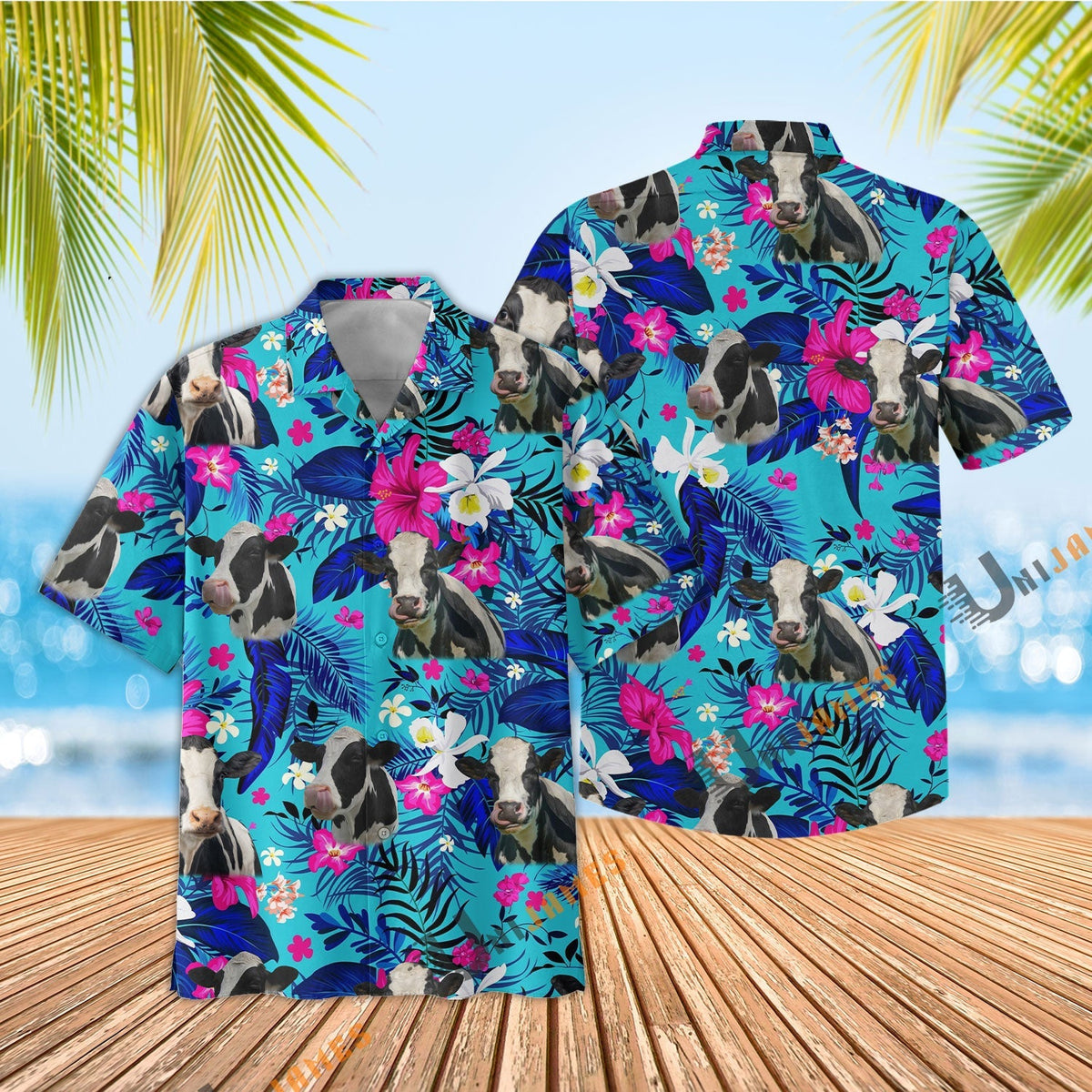 Holstein Cool Flower Color Hawaiian Shirt