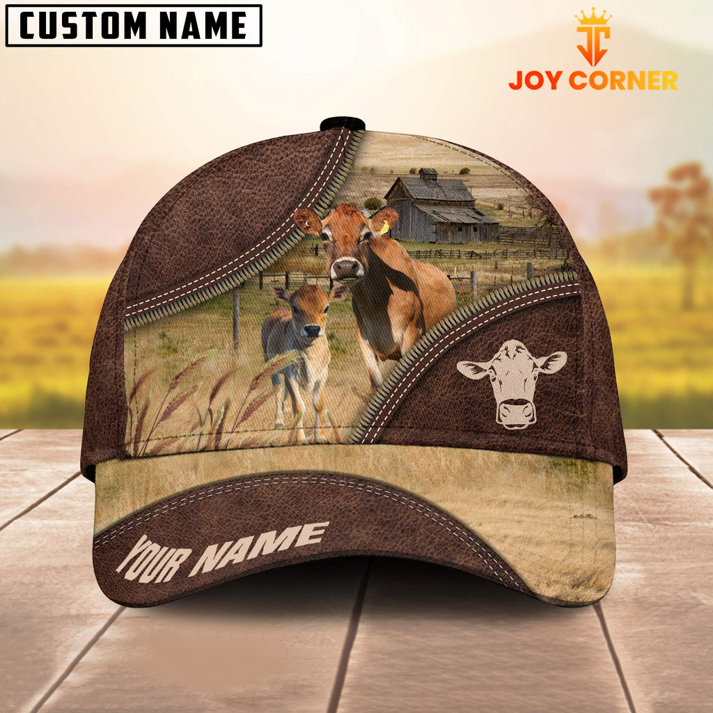 Jersey On The Farm Customized Name 3D Brown Cap