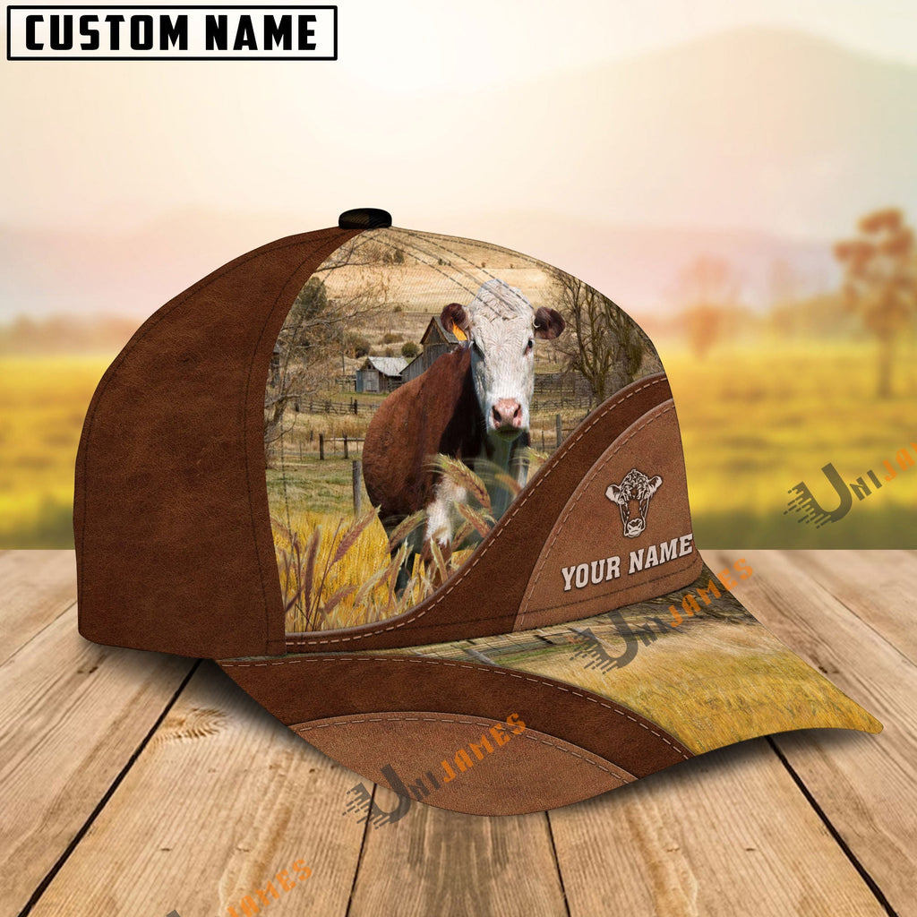 Hereford Farm Living Pattern Customized Name Cap