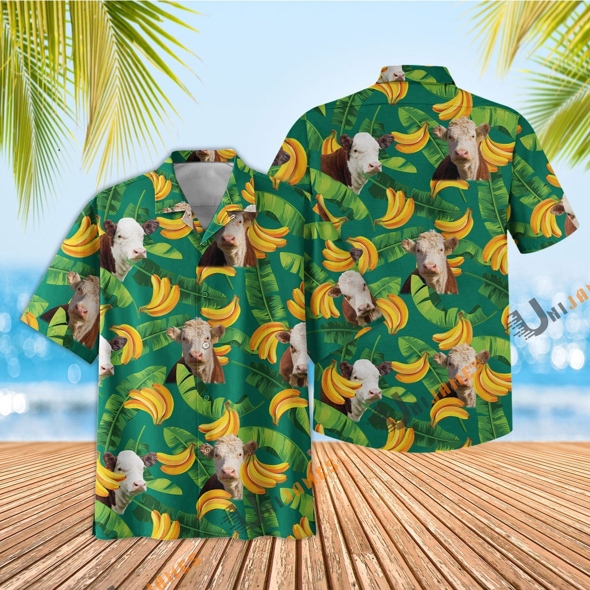 Hereford Banana Green Summer Hawaiian Shirt