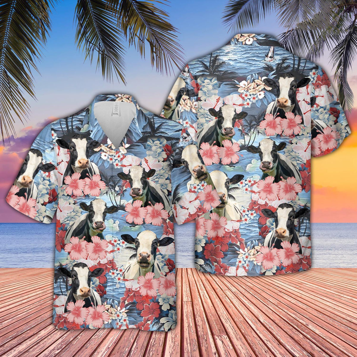 Holstein Flower Farming 3D Hawaiian Shirt