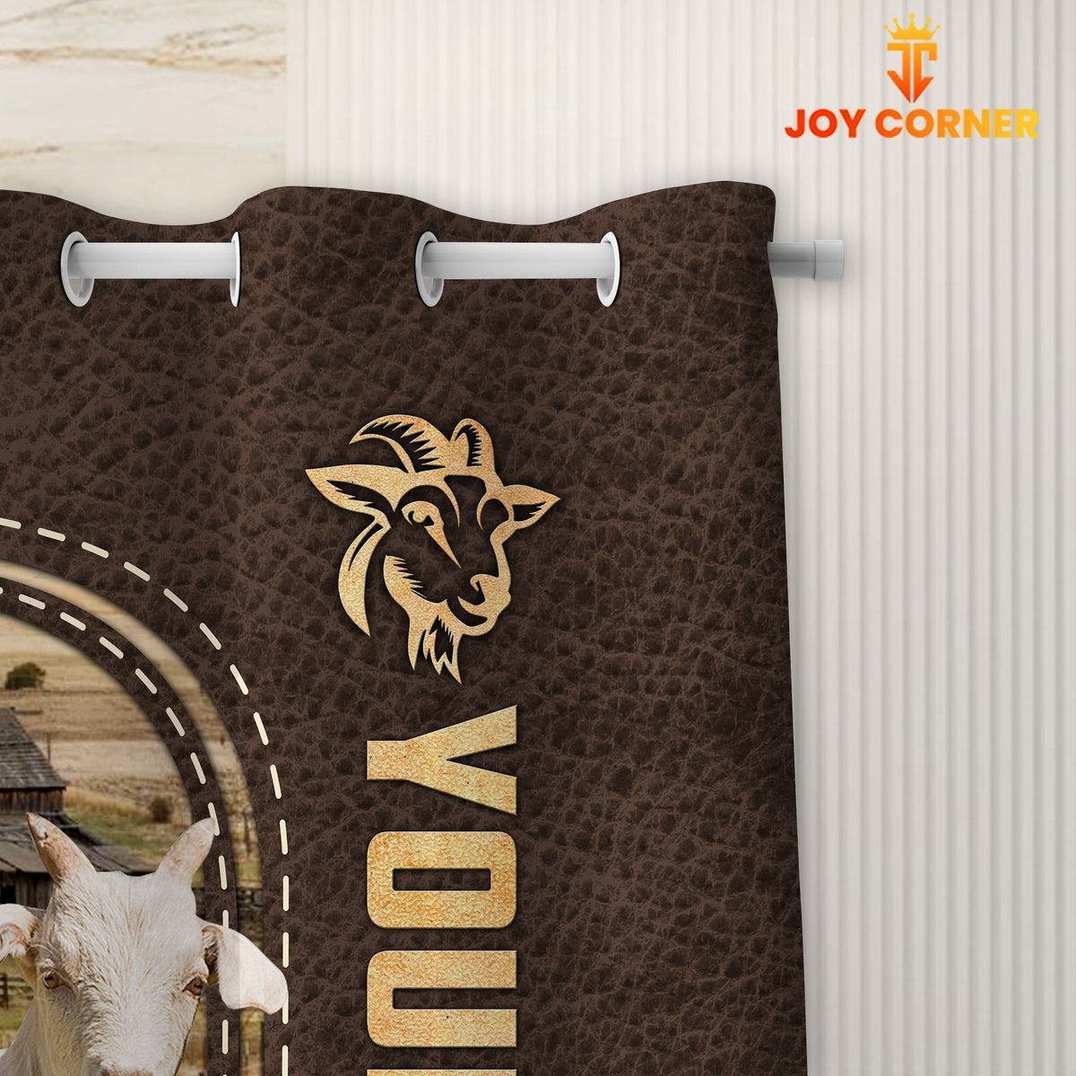 Goat Leather Pattern Custom Name Shower Curtain
