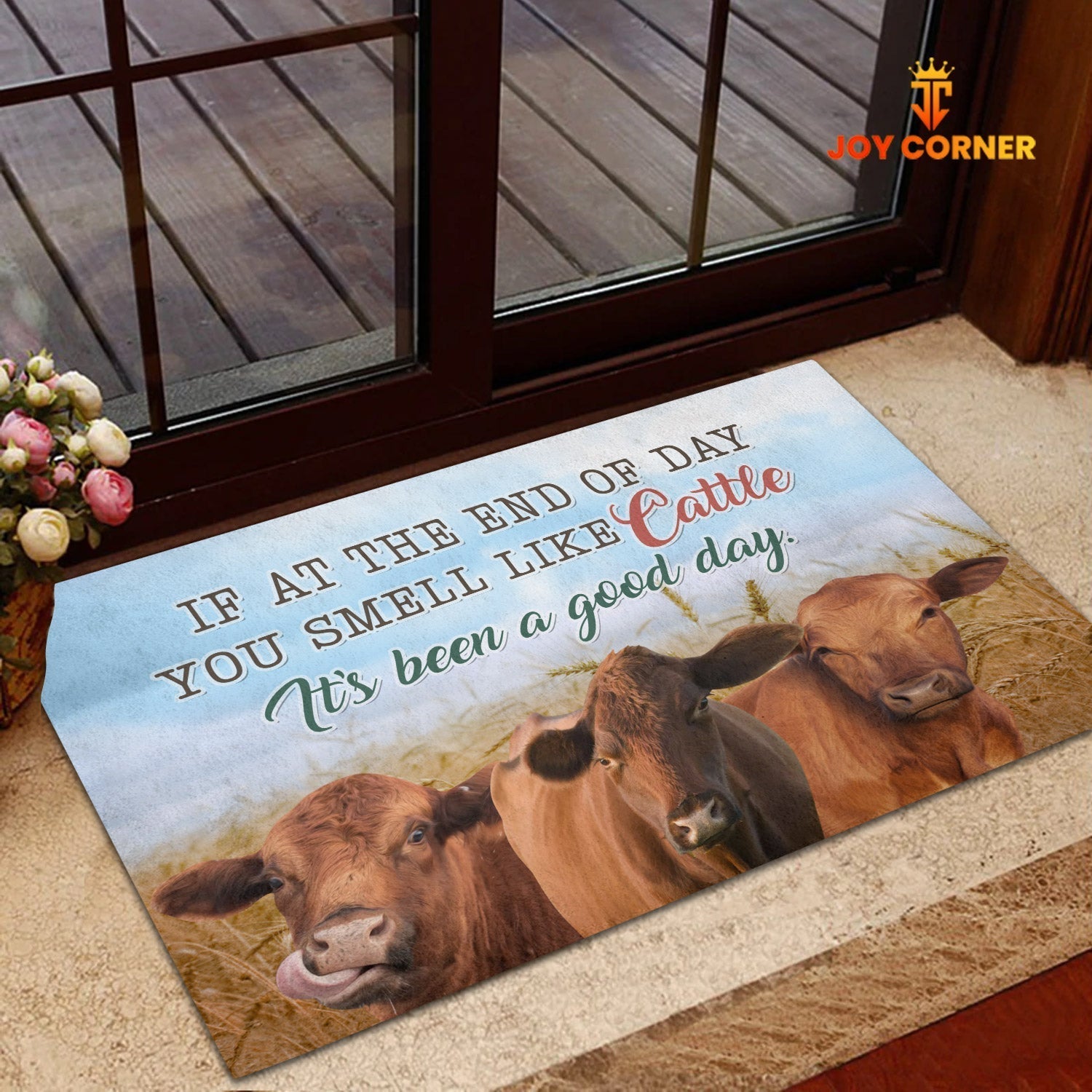 Limousin Cattle Lover Good Day Doormat
