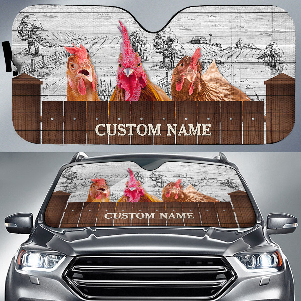 Chicken Farming Custom Name 3D Sun Shade