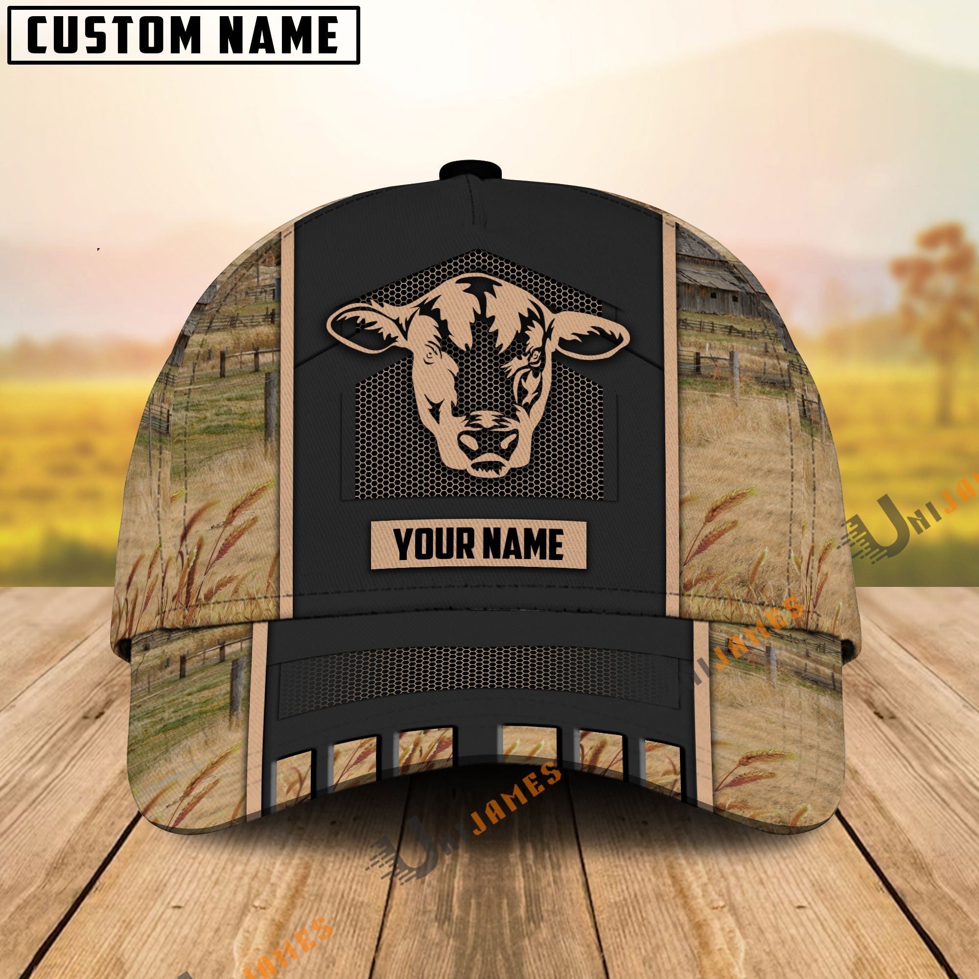 Angus Cattle Customized Name Cap