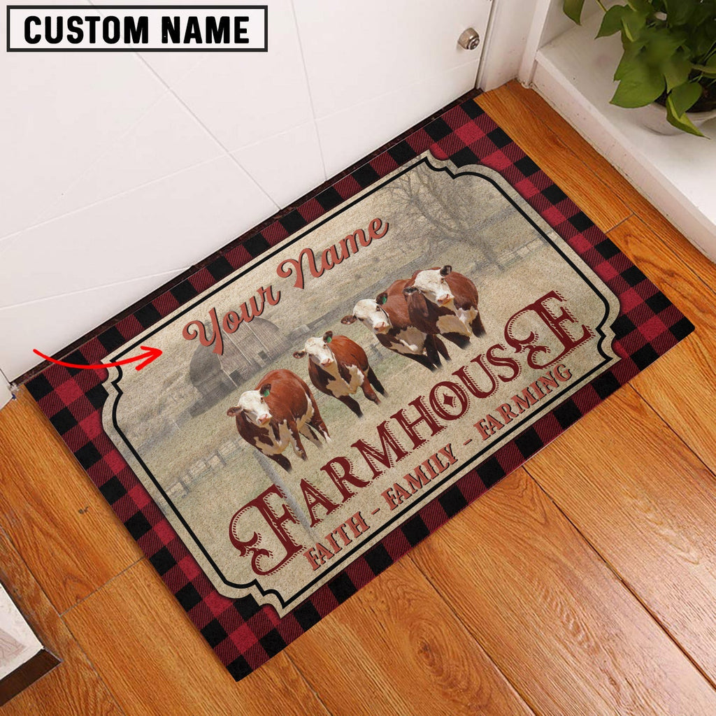 Hereford Faith Family Farming Custom Name Doormat