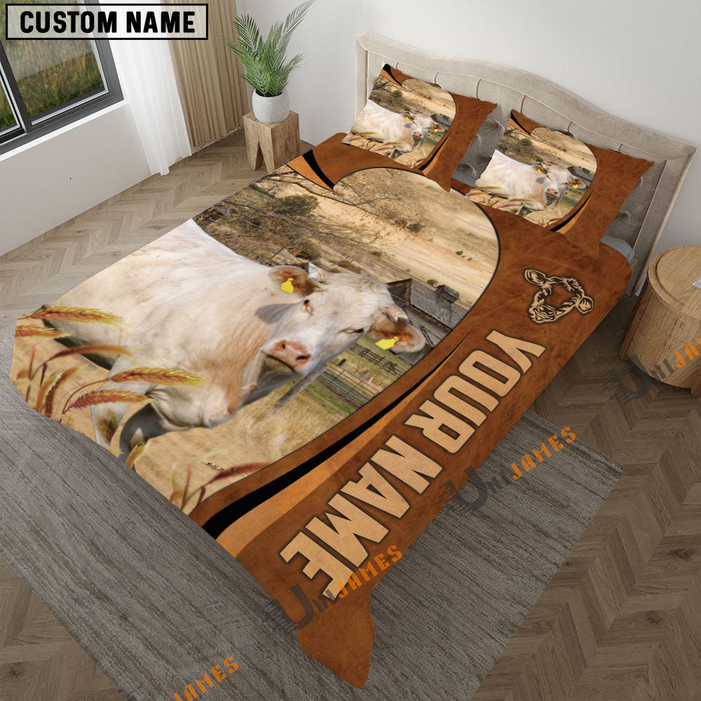 Charolais Premium Brown Pattern 3D Bedding Set