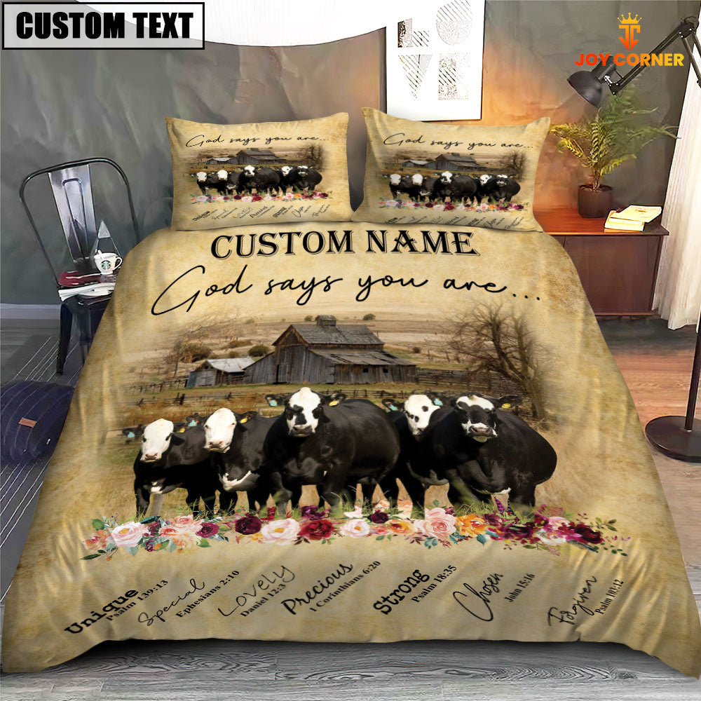 Black Baldy God Says You Are Custom Name Bedding Set