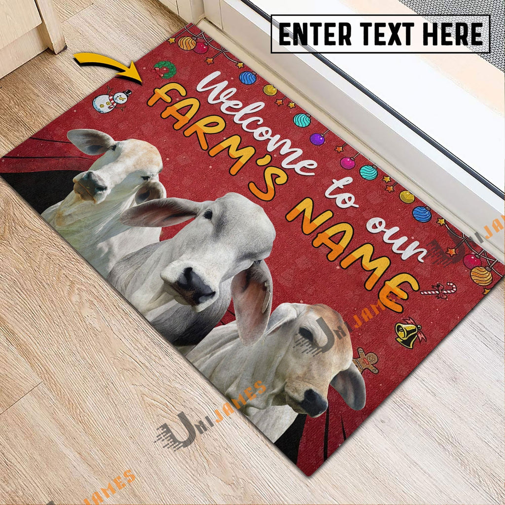 Brahman Christmas Custom Name Doormat