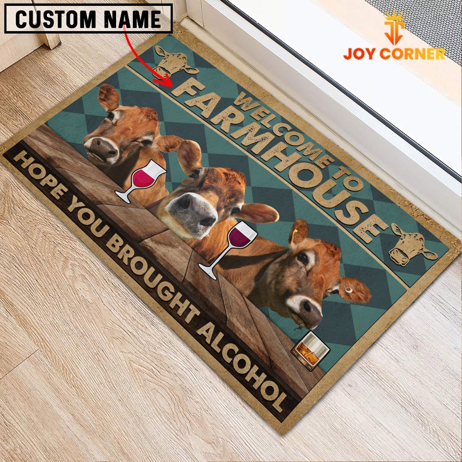 Jersey Hope You Bought Alcohol Custom Name Doormat