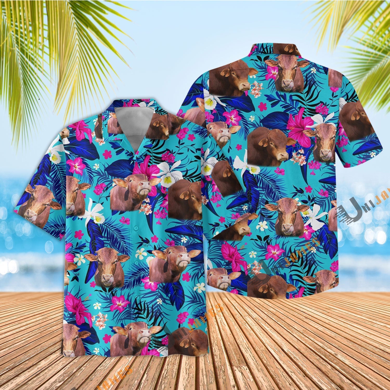 Beefmaster Cool Flower Color Hawaiian Shirt