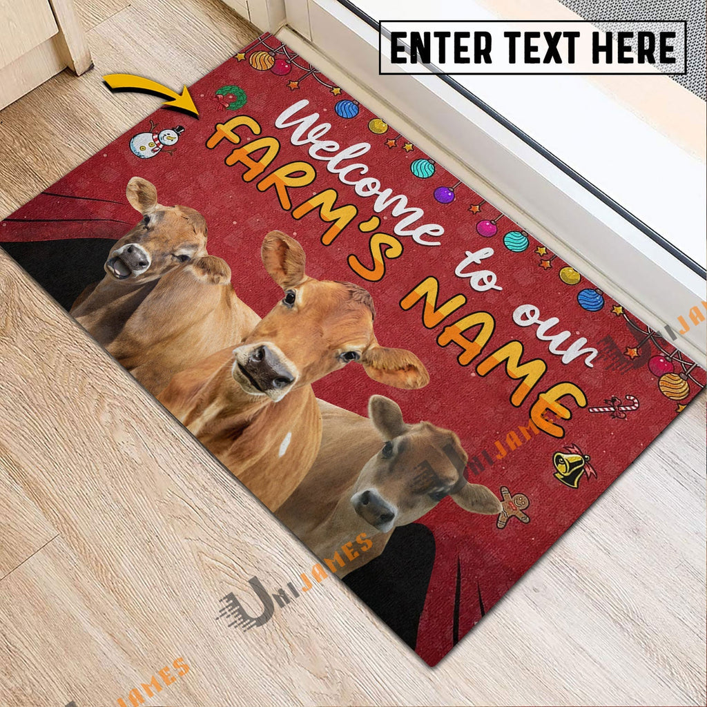 Jersey Christmas Custom Name Doormat