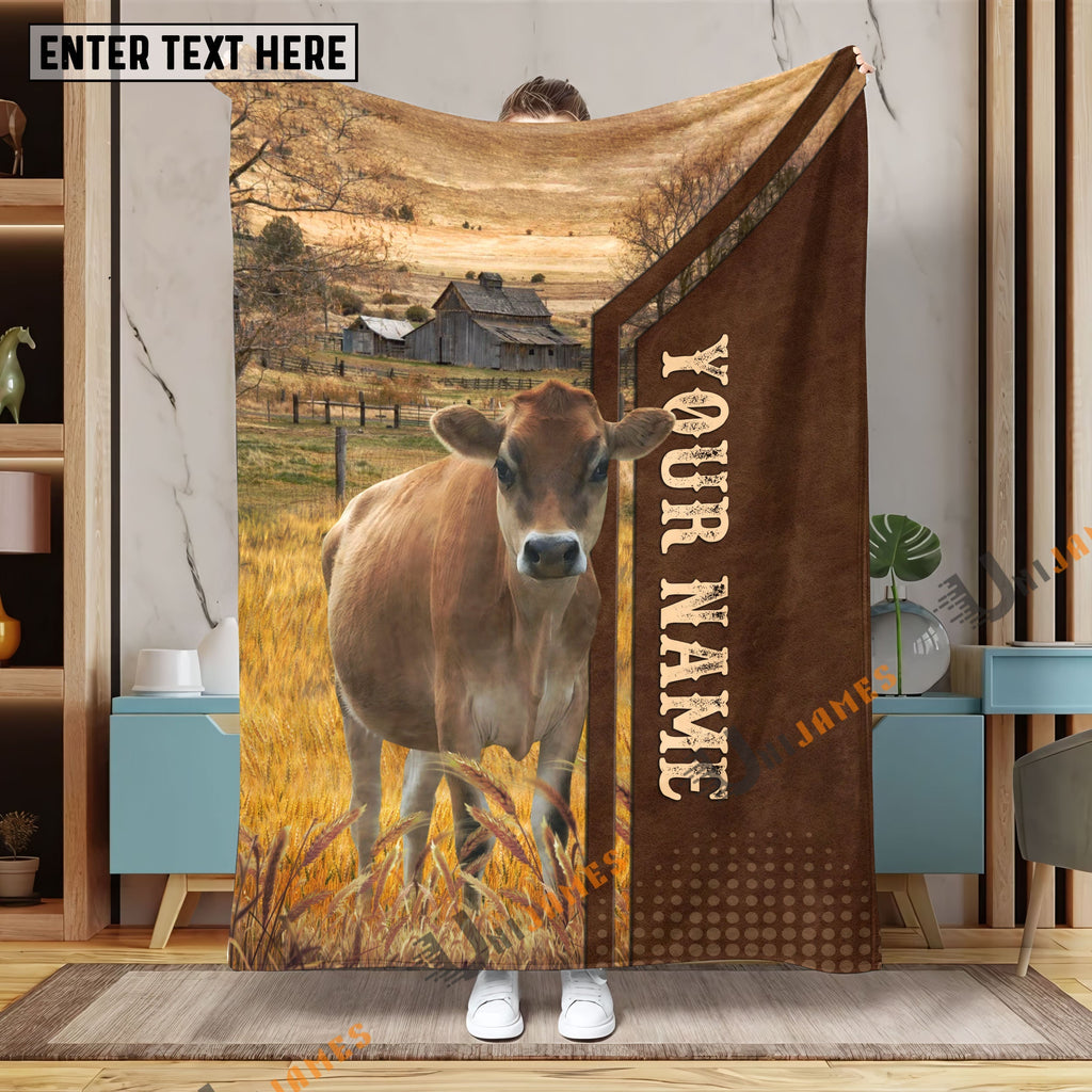 Personalized Name Jersey Farming Life Pattern Blanket