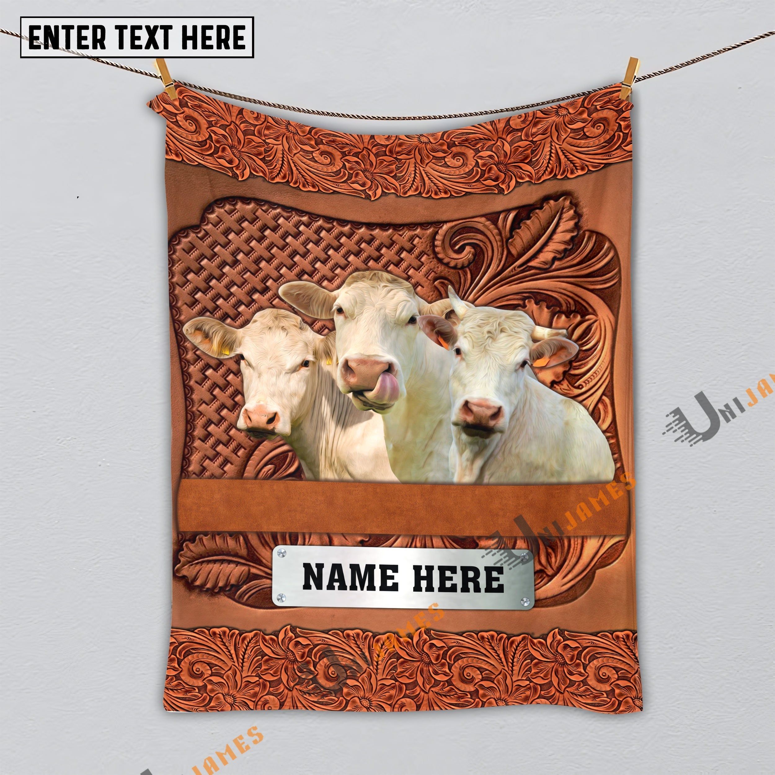 Charolais Cattle Farming Life Personalized Name Blanket