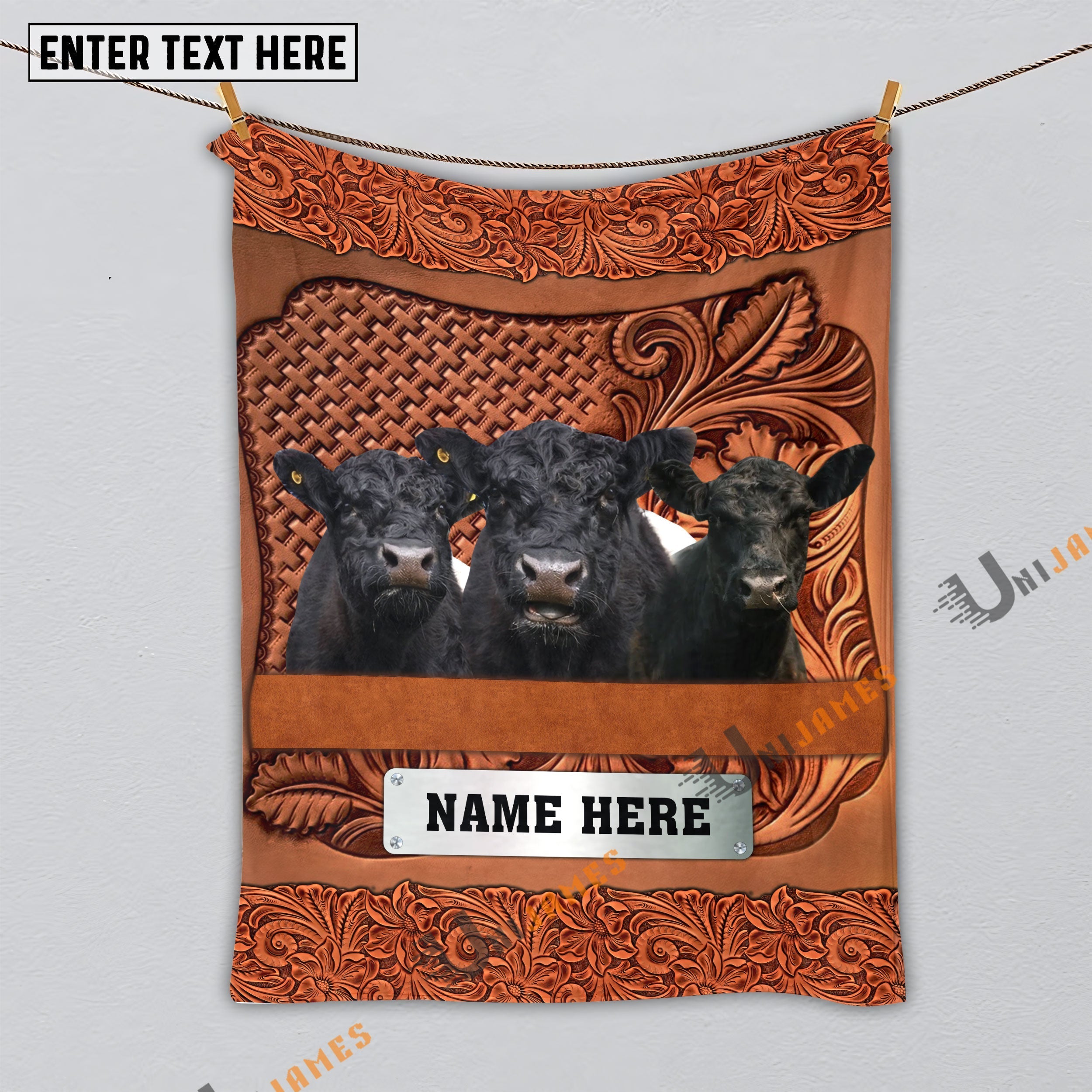 Belted Galloway Farming Life Personalized Name Blanket