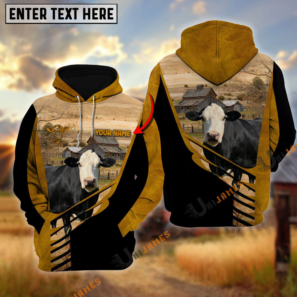 Lucky Black Baldy On Farm Personalized Name Hoodie