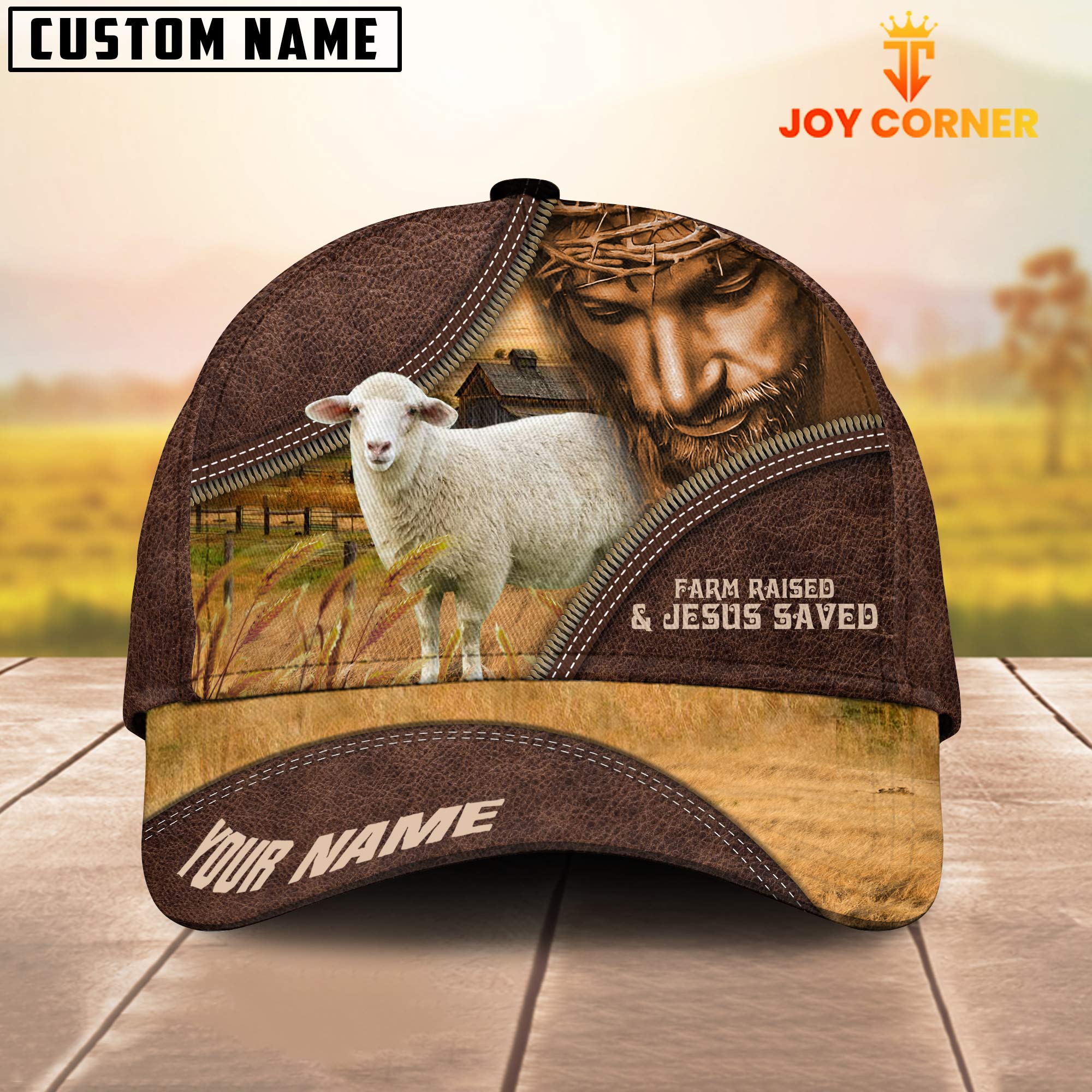 Sheep Farm & Jesus Customized Name Cap