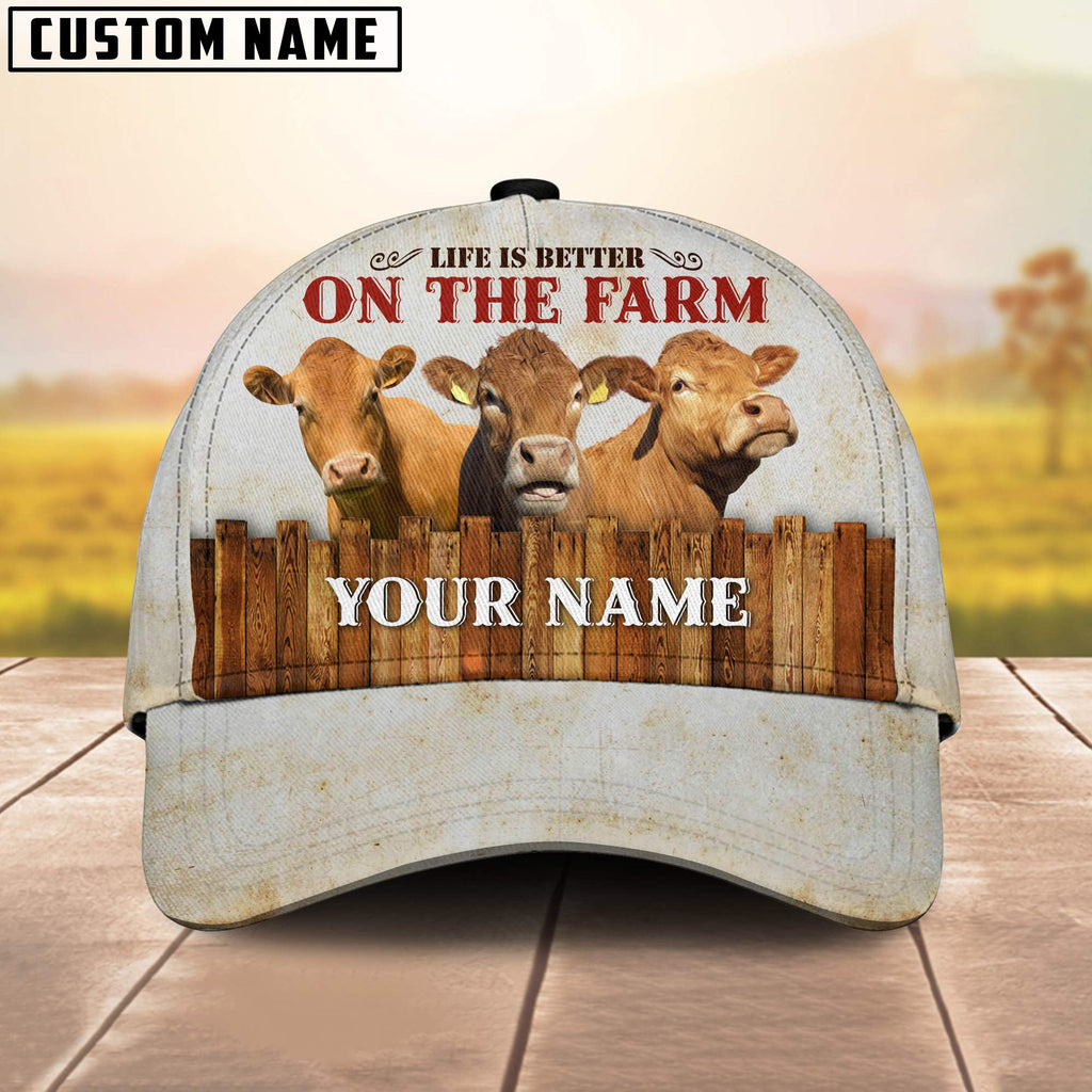 Limousin Better On The Farm Customized Name Cap