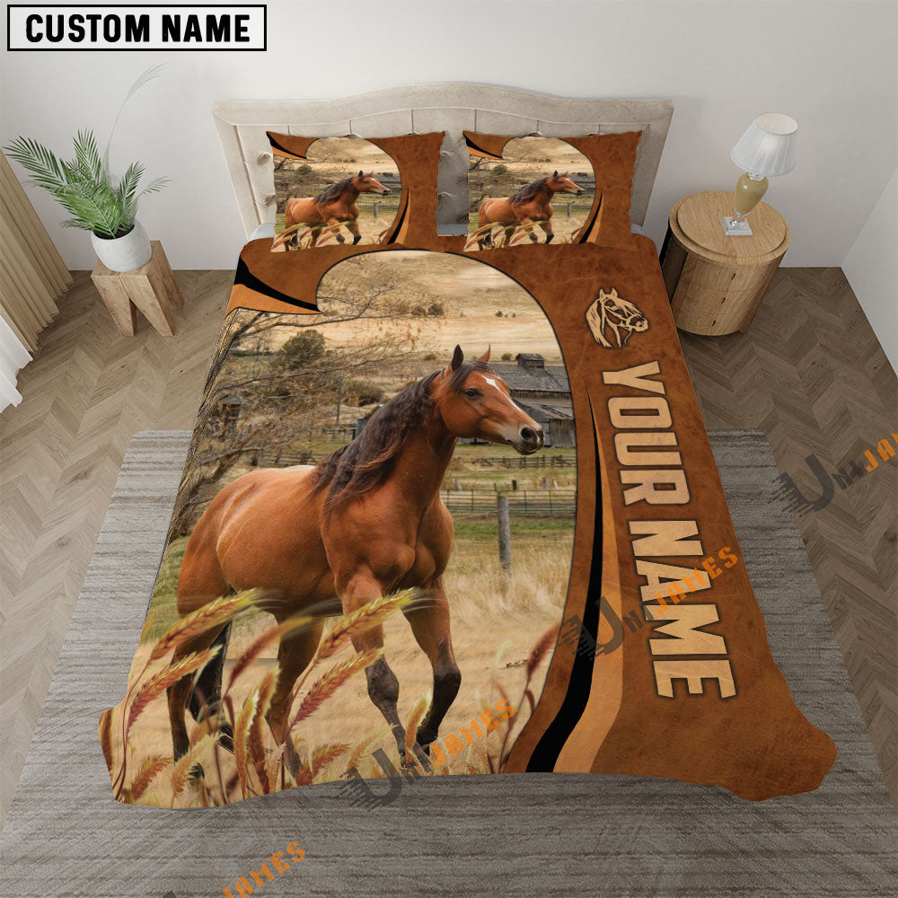 Horse Premium Brown Pattern 3D Bedding Set