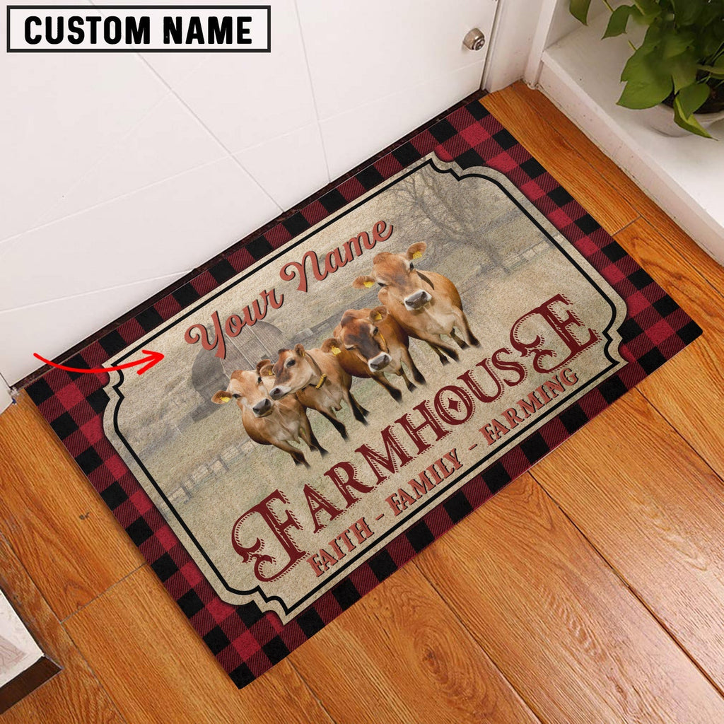 Jersey Faith Family Farming Custom Name Doormat