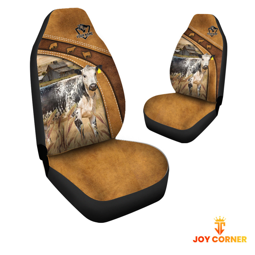 Speckle Park Pattern Customized Name 3D Car Seat Cover Set (2PCS)