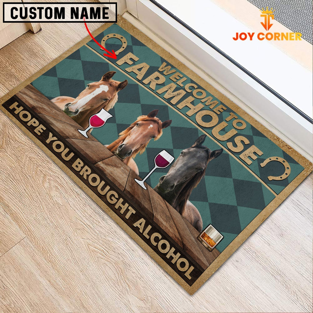 Horse Hope You Bought Alcohol Custom Name Doormat