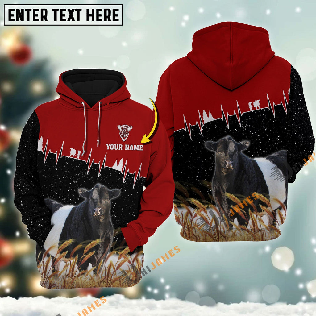 Personalized Name Belted Galloway Xmas Hoodie