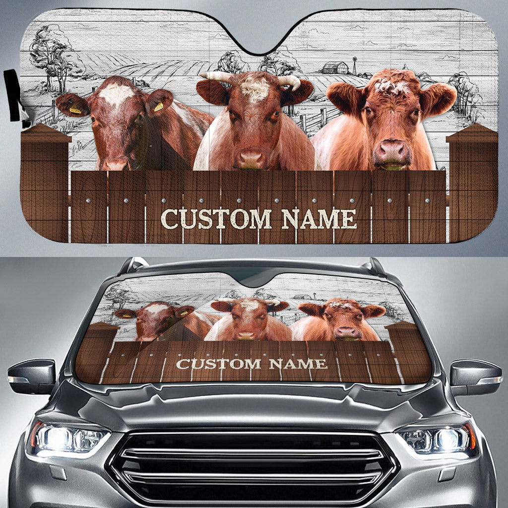 Shorthorn Farming Custom Name 3D Sun Shade