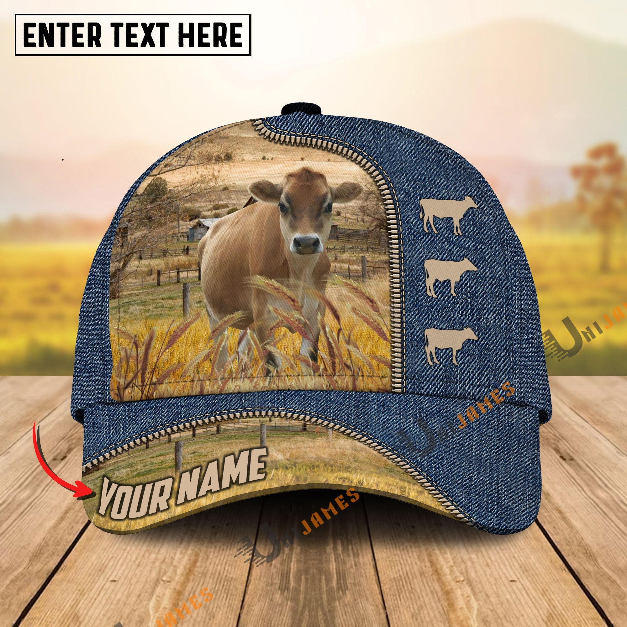 Jersey Farm Jeans Pattern Customized Name Cap