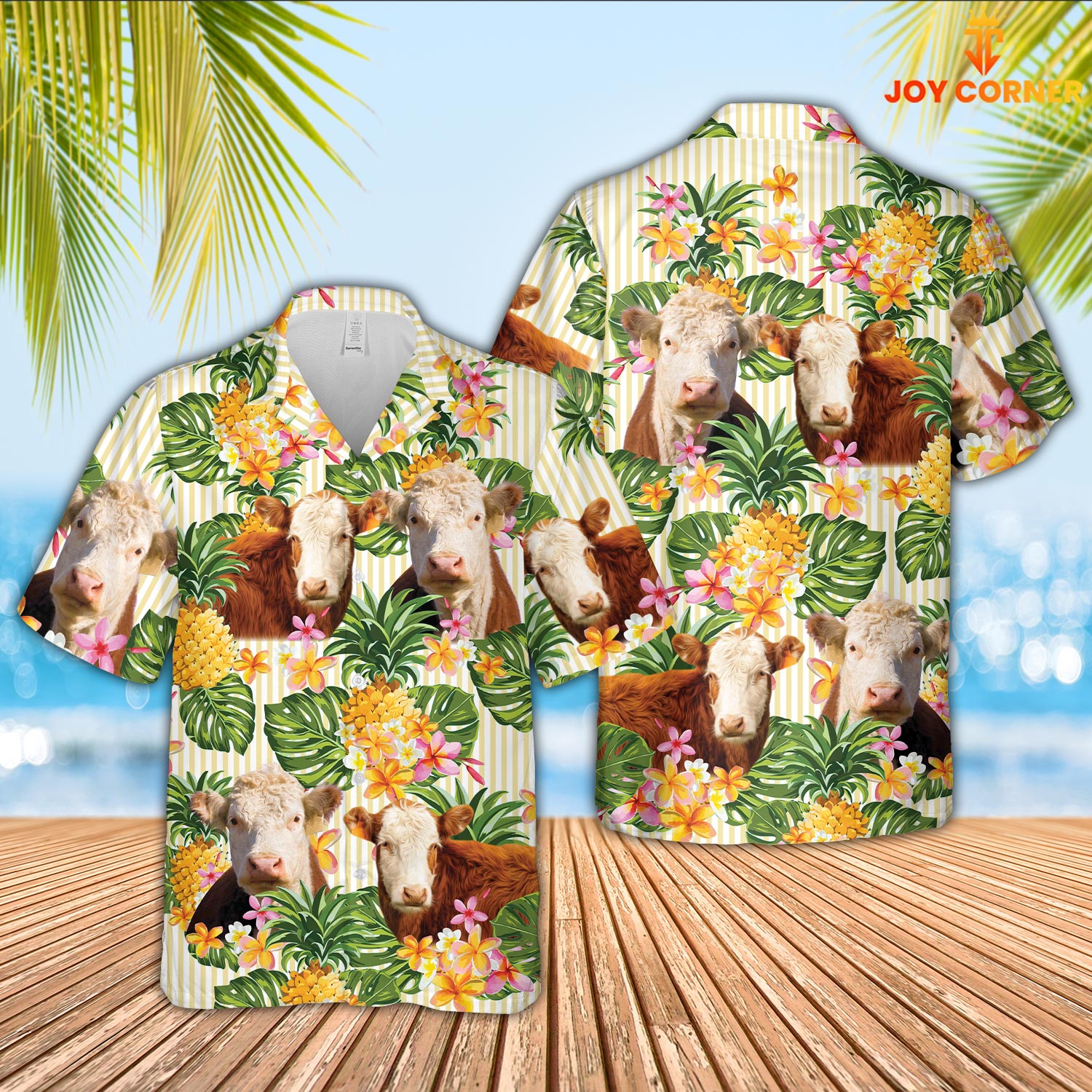 Hereford Pineapple Pattern Hawaiian Shirt