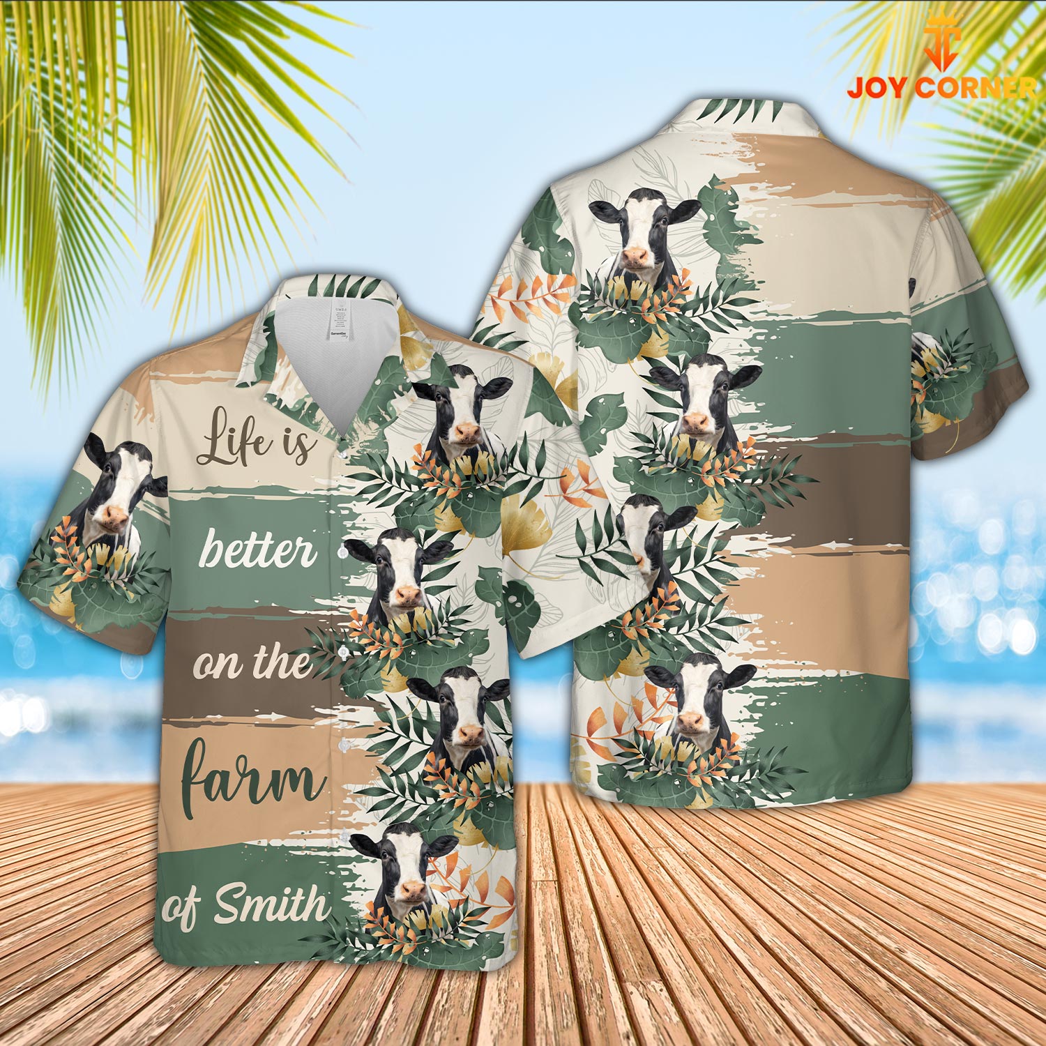 Custom Name Holstein Life Is Better On The Farm Hawaiian Shirt