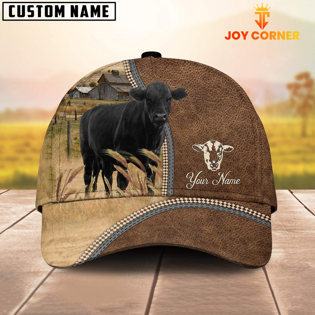 Personalized Name Black Angus Farming Cap