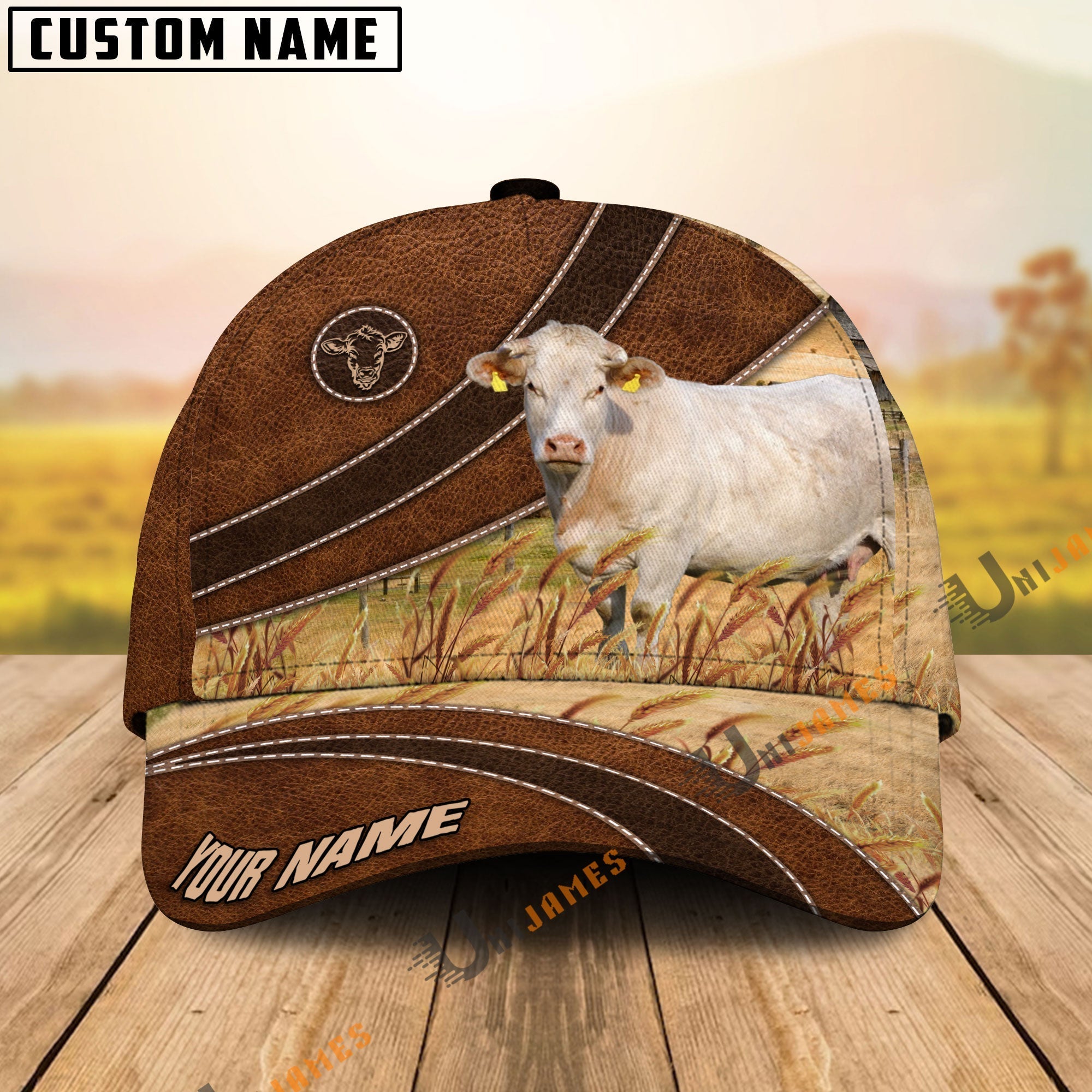 Charolais Cool Farming Customized Name Cap