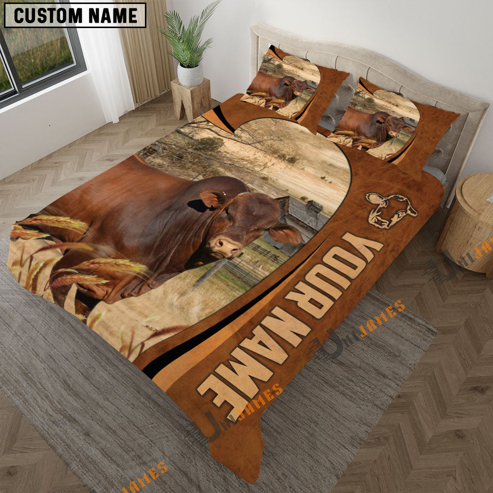 Beefmaster Premium Brown Pattern 3D Bedding Set