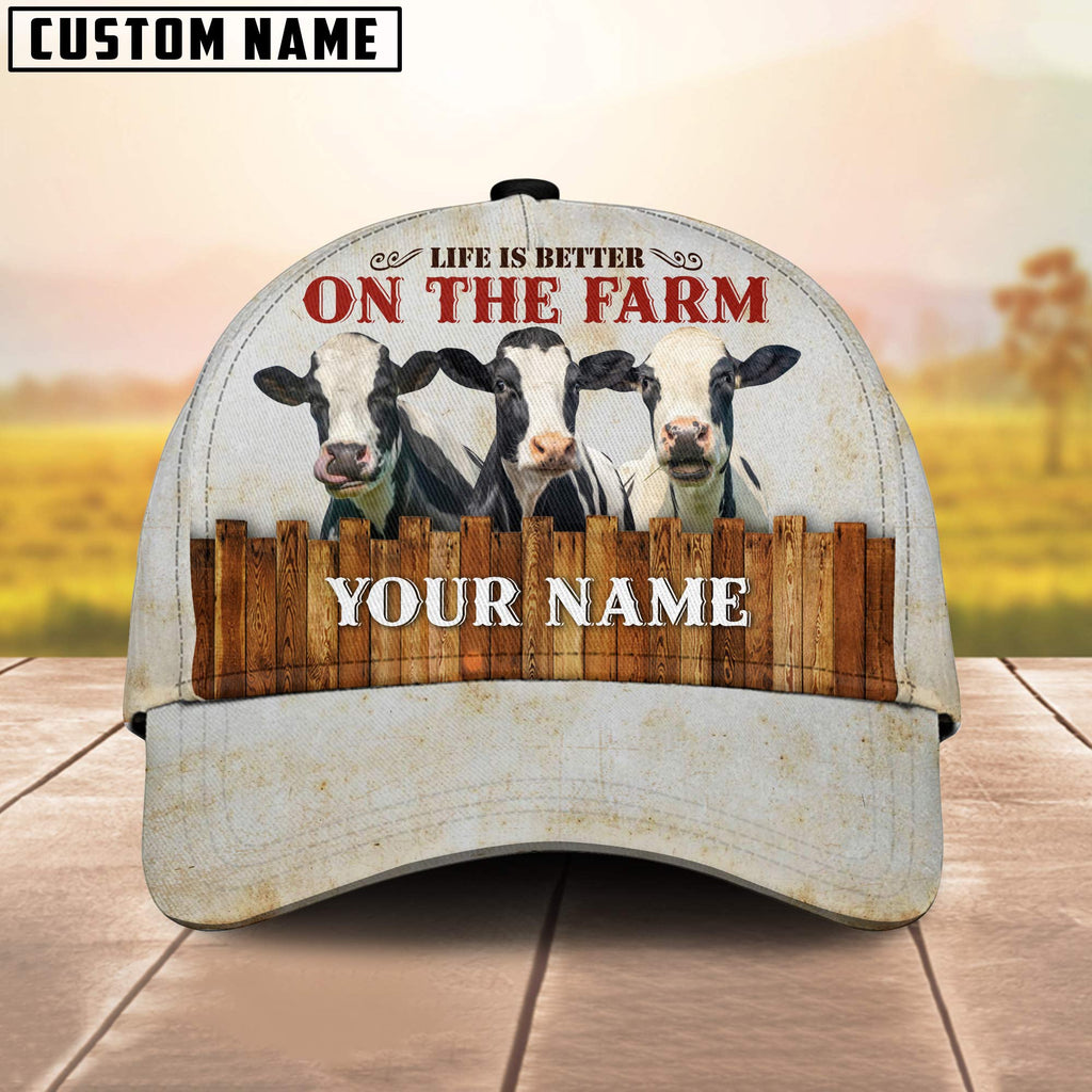 Holstein Better On The Farm Customized Name Cap