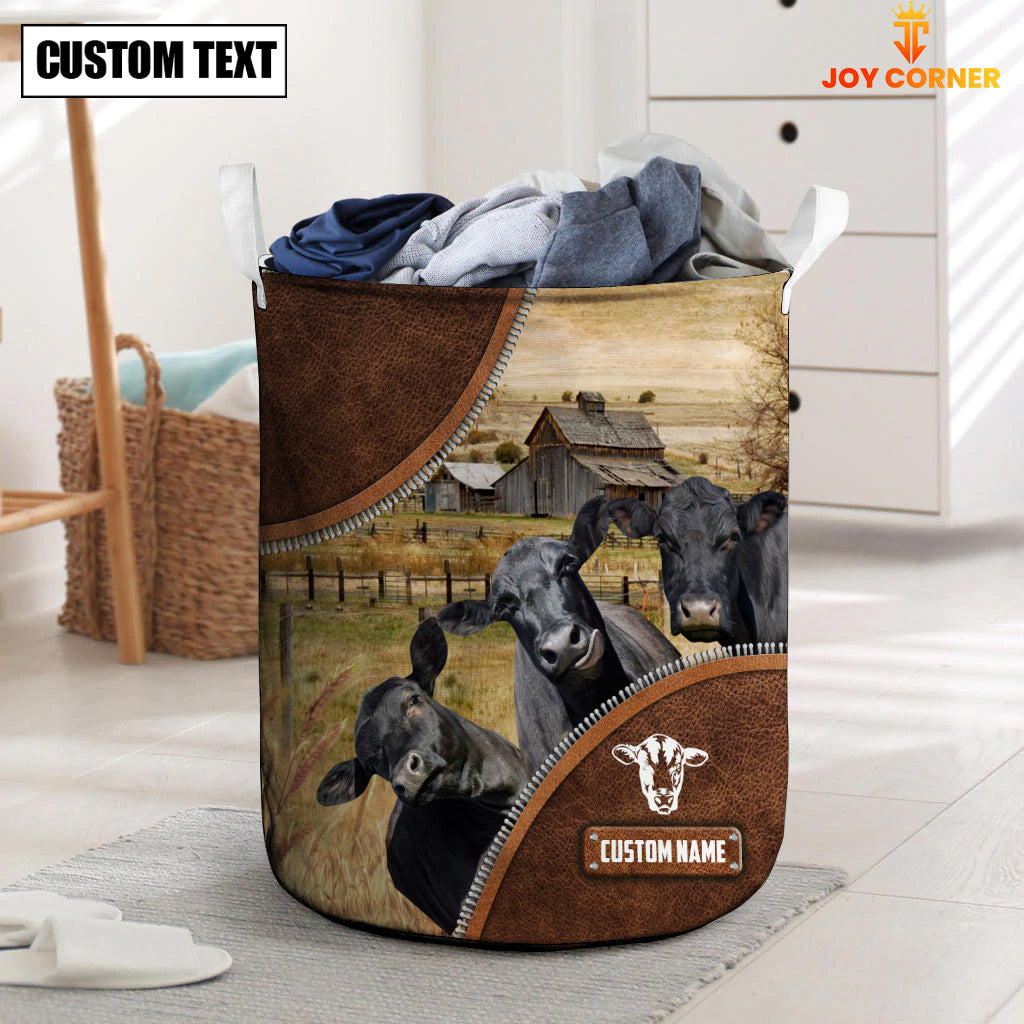 Black Angus Custom Name Laundry Basket
