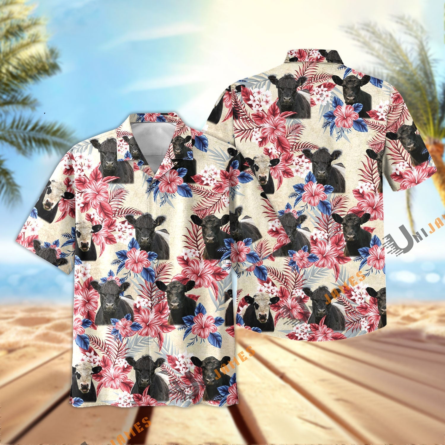 Belted Galloway Flowers Cool Summer Pattern Hawaiian Shirt