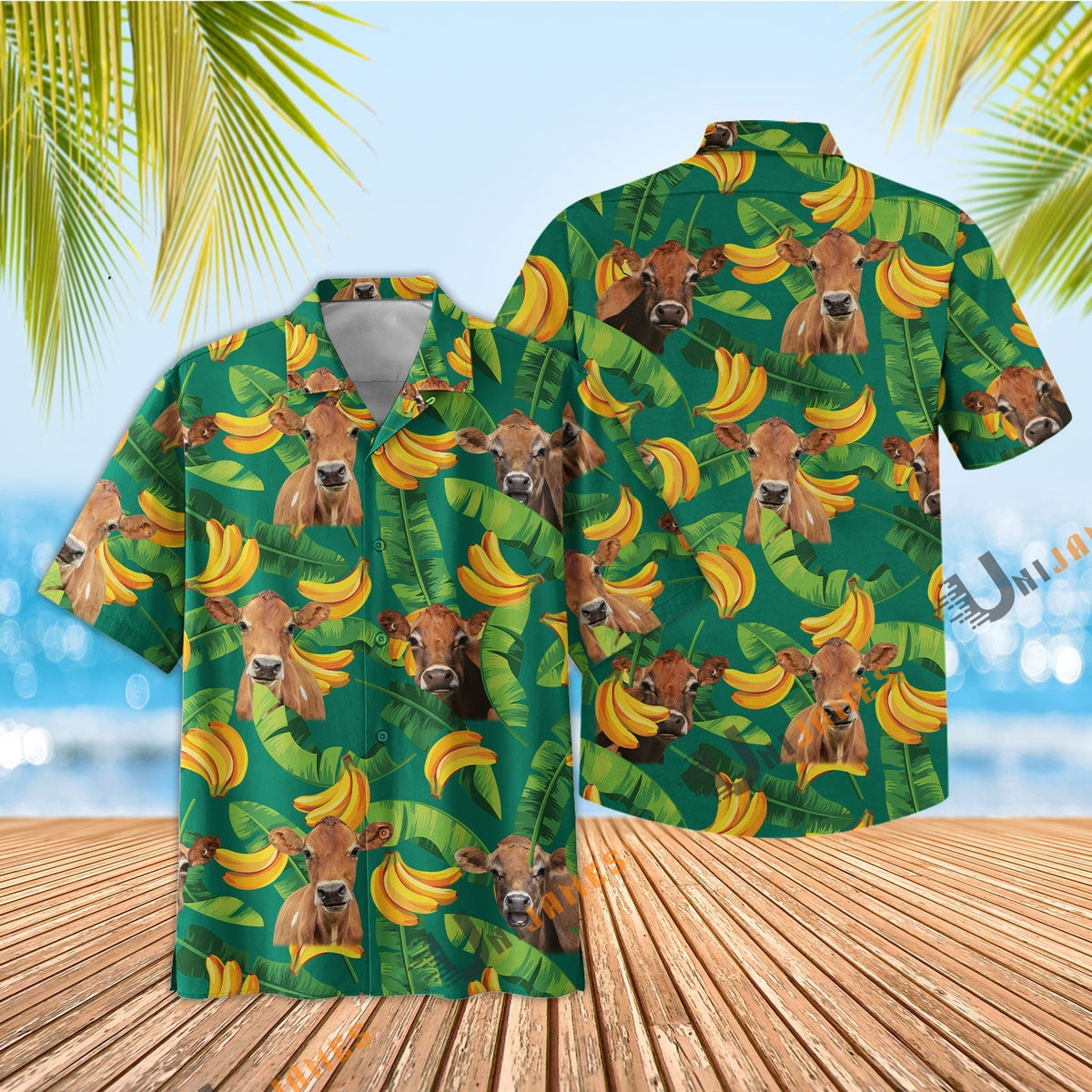 Jersey Banana Green Summer Hawaiian Shirt